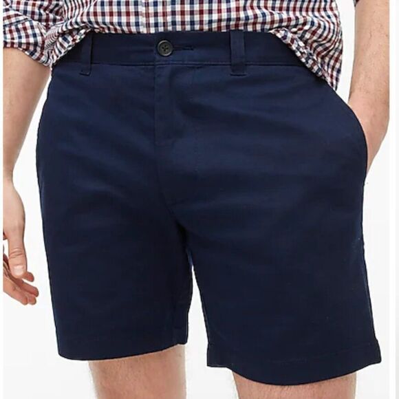 J. Crew Factory navy Blue 7" Flex chino shorts size 31 NWOT - Picture 2 of 8